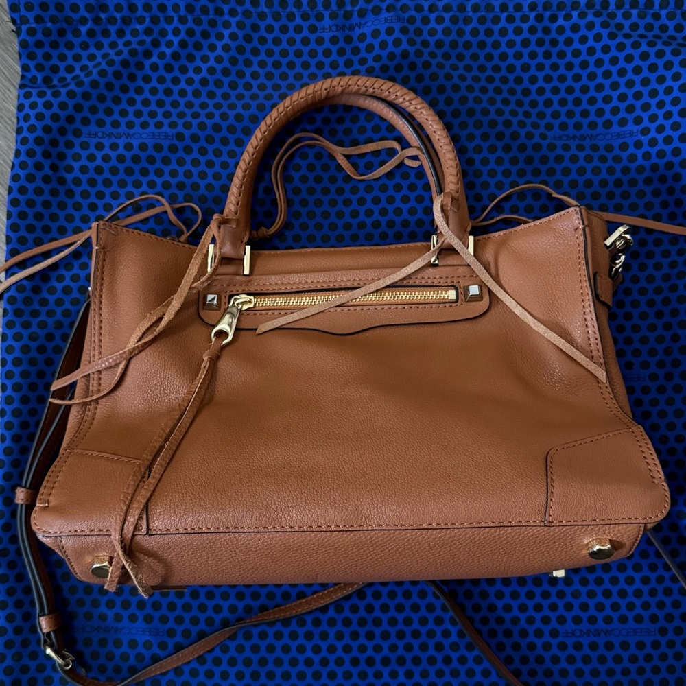 Rebecca Minkoff Brown Leather Regan Satchel Bag EUC - Picture 4 of 8